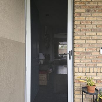 Security Screen Doors - Front door open with screen door - Security Systems Near Me - Riverside, California