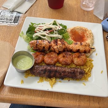 The Green Olive - #4. Shrimp Kebab Plate - Mediterranean Near Me - Des Moines, Iowa The Green Olive - #4. Shrimp Kebab Plate - Mediterranean Near Me - Des Moines, Iowa