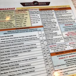 the breakfast menu