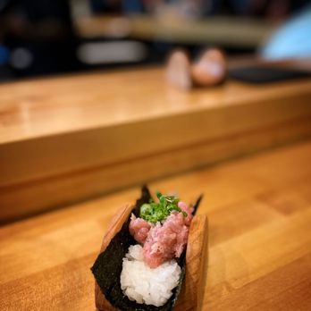 Sugo Hand Roll Bar - Bluefin Tuna Otoro + Scallion - Sushi Bars Near Me - Seattle, Washington Sugo Hand Roll Bar - Bluefin Tuna Otoro + Scallion - Sushi Bars Near Me - Seattle, Washington