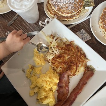 30 Brunch House - Morning combinations with two scrambled eggs, bacon, hash browns & pancakes. - Breakfast & Brunch Near Me - Rockwall, Texas 30 Brunch House - Morning combinations with two scrambled eggs, bacon, hash browns & pancakes. - Breakfast & Brunch Near Me - Rockwall, Texas