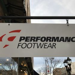 Performance Footwear & Outdoor Gear - Outside hanging sign