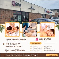 Q Spa Massage Therapy - Q SPA MASSAGE THERAPY
6508 S 27th St #7, Oak Creek, WI 53154