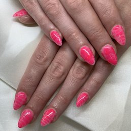 Acrylic nails with gel design