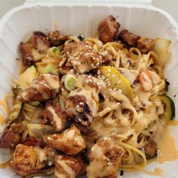 Gorilla Street Hibachi - hibachi noodles with chicken and veggies