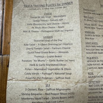 Tasca Tasca - Menu June 2026 - Wine Bars Near Me - Sonoma, California Tasca Tasca - Menu June 2026 - Wine Bars Near Me - Sonoma, California