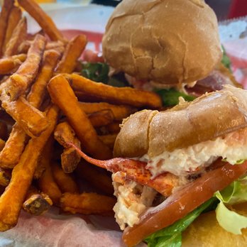 The Clam Box - Lobster blt sliders and sweet potato fries - American Near Me - Brookfield, Massachusetts
