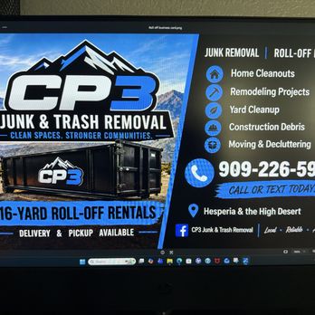 CP3 Junk & Trash Removal - Junk Removal & Hauling Near Me - Hesperia, California CP3 Junk & Trash Removal - Junk Removal & Hauling Near Me - Hesperia, California