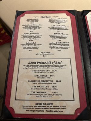 Menu photo 8 Primarily Prime Rib Las Vegas, NV