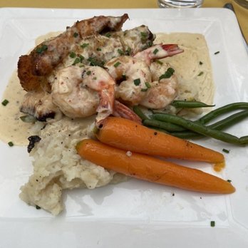 The Standard - Special was fresh salmon with crab and tiger shrimp and vegetables. - French Near Me - Cleveland, Ohio The Standard - Special was fresh salmon with crab and tiger shrimp and vegetables. - French Near Me - Cleveland, Ohio