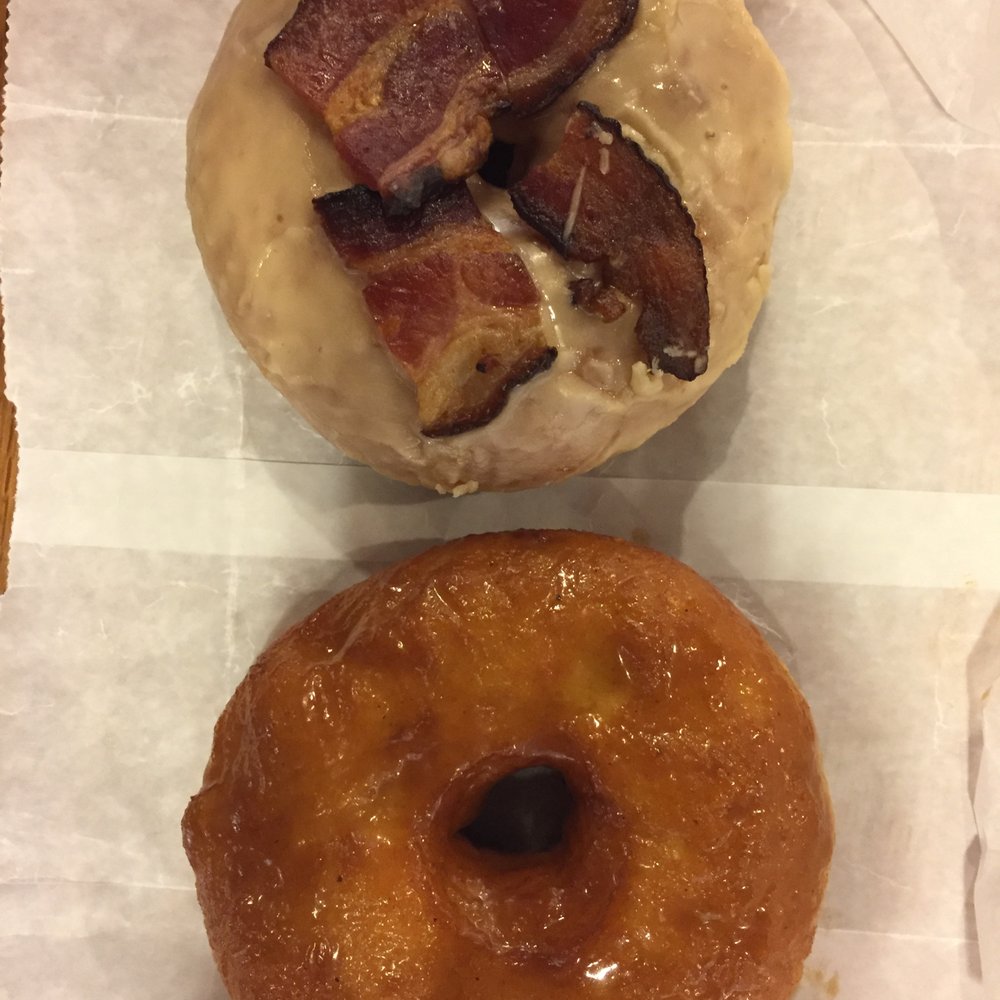 Union Square Donuts - maple bacon and sea salted bourbon caramel - both incredibly delicious - Donuts Near Me - Boston, Massachusetts Union Square Donuts - maple bacon and sea salted bourbon caramel - both incredibly delicious - Donuts Near Me - Boston, Massachusetts