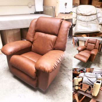 Erika's Custom Upholstery - Leather recliner - Furniture Reupholstery Near Me - Orange, California Erika's Custom Upholstery - Leather recliner - Furniture Reupholstery Near Me - Orange, California
