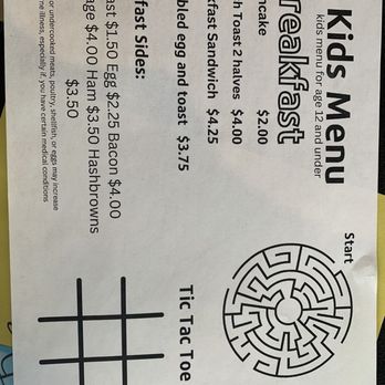 Auntie Dannee’s - Kids Breakfast menu (they also have a kids lunch menu) - Breakfast & Brunch Near Me - Electric City, Washington