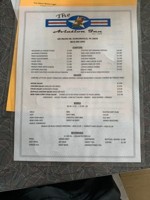 Menu photo 3 Aviation Inn Duncansville, PA