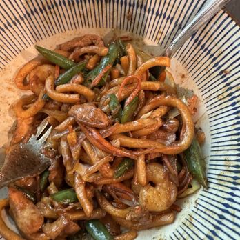 Asia Live - Shanghai 'Fat' Chow Mein Pork, Shrimp, Chicken & Seasonal Vegetables (sf) / or Vegetarian (vt) - Pan Asian Near Me - Santa Clara, California Asia Live - Shanghai 'Fat' Chow Mein Pork, Shrimp, Chicken & Seasonal Vegetables (sf) / or Vegetarian (vt) - Pan Asian Near Me - Santa Clara, California