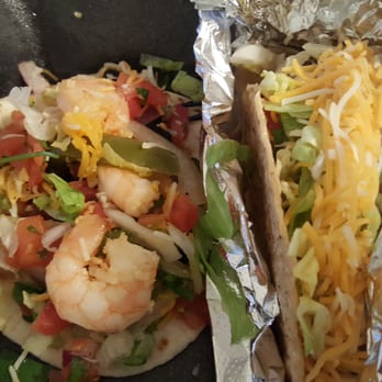 Salsarita's Fresh Mexican Grill - Soft & Hard Shrimp Tacos with only 3 shrimp on each - Mexican Near Me - Salisbury, North Carolina