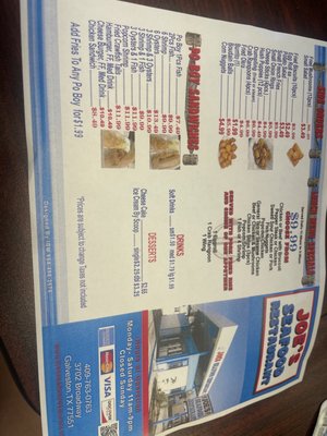 Menu photo 1 Joe's Seafood Galveston, TX