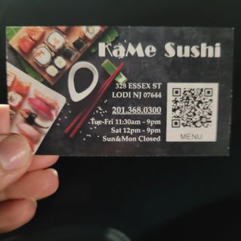 KaMe Sushi - Business card - Sushi Bars Near Me - Lodi, New Jersey KaMe Sushi - Business card - Sushi Bars Near Me - Lodi, New Jersey