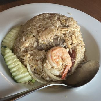 Thai On Main - Thai Fried Rice combination with shrimp, chicken, and sausage - Thai Near Me - Seal Beach, California Thai On Main - Thai Fried Rice combination with shrimp, chicken, and sausage - Thai Near Me - Seal Beach, California