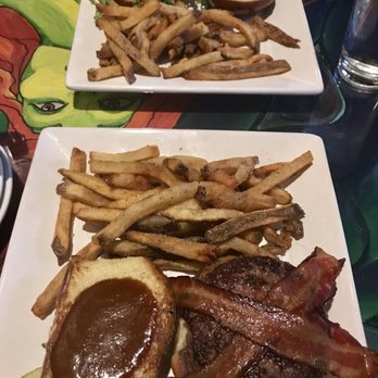 Tremont Taphouse - top: duck burger (special), bottom: Joshua burger - Gastropubs Near Me - Cleveland, Ohio Tremont Taphouse - top: duck burger (special), bottom: Joshua burger - Gastropubs Near Me - Cleveland, Ohio