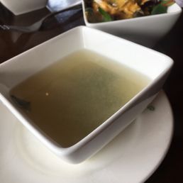 Soup and salad served at the same time Soup and salad served at the same time
