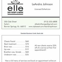 Elle Skin Therapy & Waxing - I will state upfront I don't know if this 25% special is still going on. I have no clue if I got it, and was still thrilled with the work.