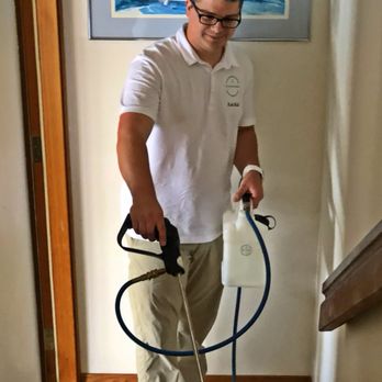 Capitol Hill Carpet Cleaning - This is Nate using a Hydroforce injection sprayer to pre-treat a dirty set of stairs. - Carpet Cleaning Near Me - Seattle, Washington