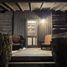Entrance to Cabin 5 - comfortably accommodates 4 adults/a family of four