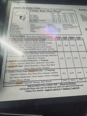 Menu photo 2 Hubby's Pizza Kennewick, WA