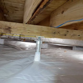 We Crawl Space Foundation Repair - New beam with screw jack supports - Foundation Repair Near Me - Chesapeake, Virginia We Crawl Space Foundation Repair - New beam with screw jack supports - Foundation Repair Near Me - Chesapeake, Virginia