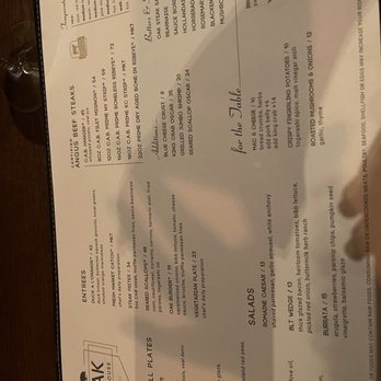 Oak Steakhouse - Menu - Steakhouses Near Me - Charlotte, North Carolina