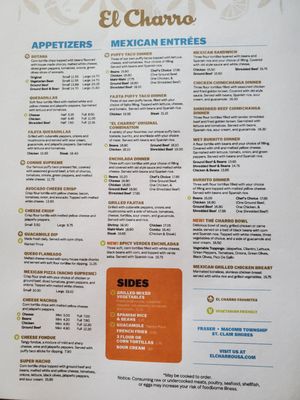 Menu photo 4 El Charro Macomb, MI