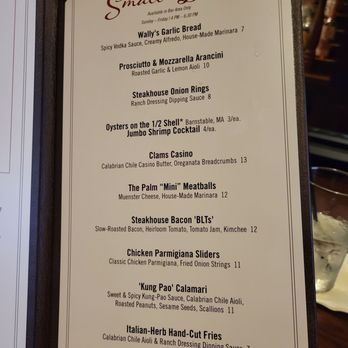 The Palm - Orlando - Happy Hour Small Bites menu - Steakhouses Near Me - Orlando, Florida The Palm - Orlando - Happy Hour Small Bites menu - Steakhouses Near Me - Orlando, Florida