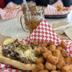 C & J Drive In - Tater tots & cheesesteak
