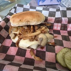 Red Rooster Bar and Grill - Slim's Asian Zing Burger - very flavorful, zingy and highly recommend!