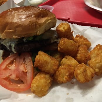 Lebowski's Grill - My iPhone photos skills make this average burger look not so average. - Burgers Near Me - Austin, Texas