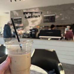 Iced latte coffee shoppe syrup