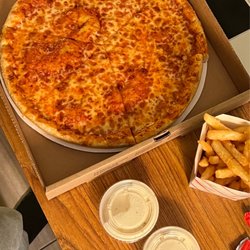 Village Pizza House - Cheese Pizza and French Fries