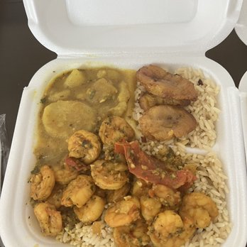 Dhans kitchen - Curry Shrimp plate, my husband loved it! - Caribbean Near Me - Fayetteville, North Carolina