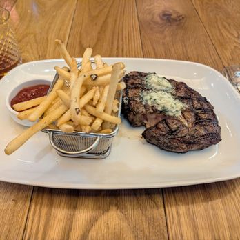 Crush - Ribeye steak (med rare) with shoestring fries - Lounges Near Me - Las Vegas, Nevada