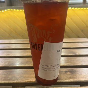 Sovereign - Dragon Fruit Green Tea with Lychee Boba - Poke Near Me - Miami, Florida