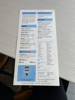Menu photo 1 Olympus Burger Port Hope, ON Menu photo 1 Olympus Burger Port Hope, ON