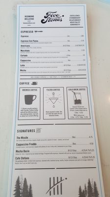 Menu photo 8 Five Stones Coffee Company Bellevue, WA Menu photo 8 Five Stones Coffee Company Bellevue, WA
