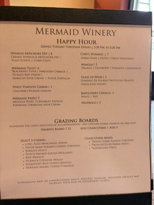 Menu photo 1 Mermaid Winery Virginia Beach, VA Menu photo 1 Mermaid Winery Virginia Beach, VA