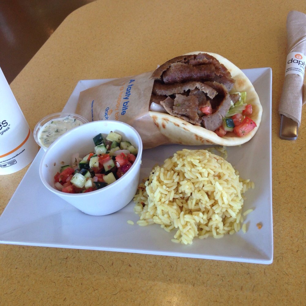 Daphne's - The classic pith cucumber salad and rice! The pita was sooo yummy! - Greek Near Me - Redondo Beach, California Daphne's - The classic pith cucumber salad and rice! The pita was sooo yummy! - Greek Near Me - Redondo Beach, California