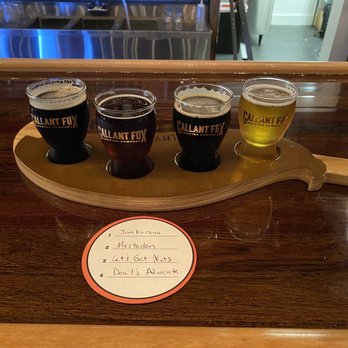 Gallant Fox Brewing - Delicious flight choices in a foxtail flight board! - Brewpubs Near Me - Louisville, Kentucky