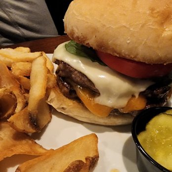 Red Fox Bar & Grille - Red Fox Smash Burgers... delicious and flavorful plus the fries, really a  cross between fries and potato chips, were sooo good! - American Near Me - Jackson, New Hampshire