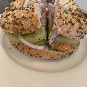 Knead Bagels - Lox without cream cheese on vegan bagel. - Bagels Near Me - Philadelphia, Pennsylvania Knead Bagels - Lox without cream cheese on vegan bagel. - Bagels Near Me - Philadelphia, Pennsylvania
