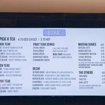 Boba Drive - Menu @ 2019-04-03 - Bubble Tea Near Me - Sunnyvale, California
