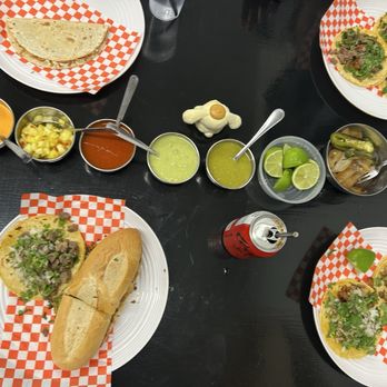 Taqueria El Pastorcito - Cheese quesadilla, tacos (sirloin, chorizo, lengua & chicken), sirloin torta and the sauces, with grilled onions and jalapenos! - Mexican Near Me - Toronto, Ontario Taqueria El Pastorcito - Cheese quesadilla, tacos (sirloin, chorizo, lengua & chicken), sirloin torta and the sauces, with grilled onions and jalapenos! - Mexican Near Me - Toronto, Ontario